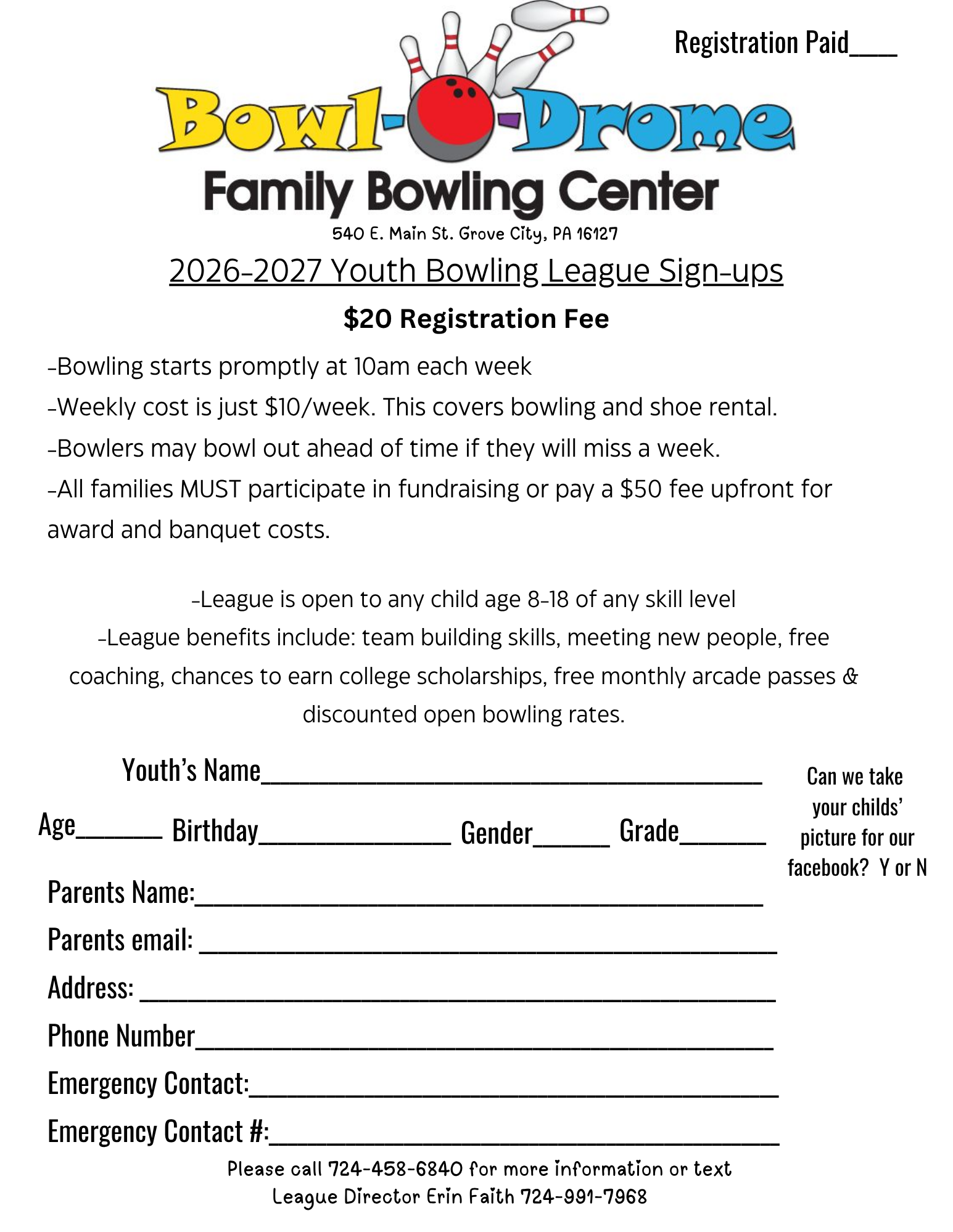 Youth League Sign-ups
